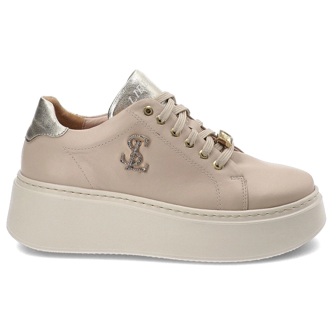 Sneakersy skórzane beżowe Libero 3010 -475/111