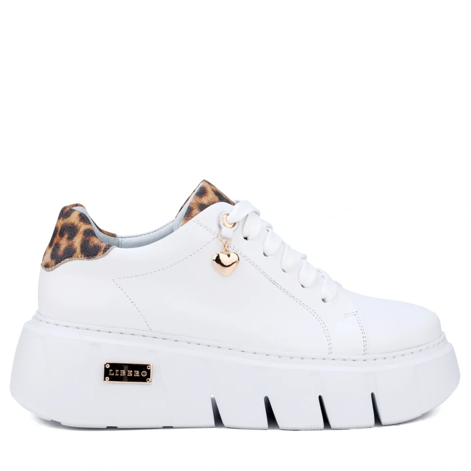 Sneakersy skórzane białe Libero 5025 - 10/511