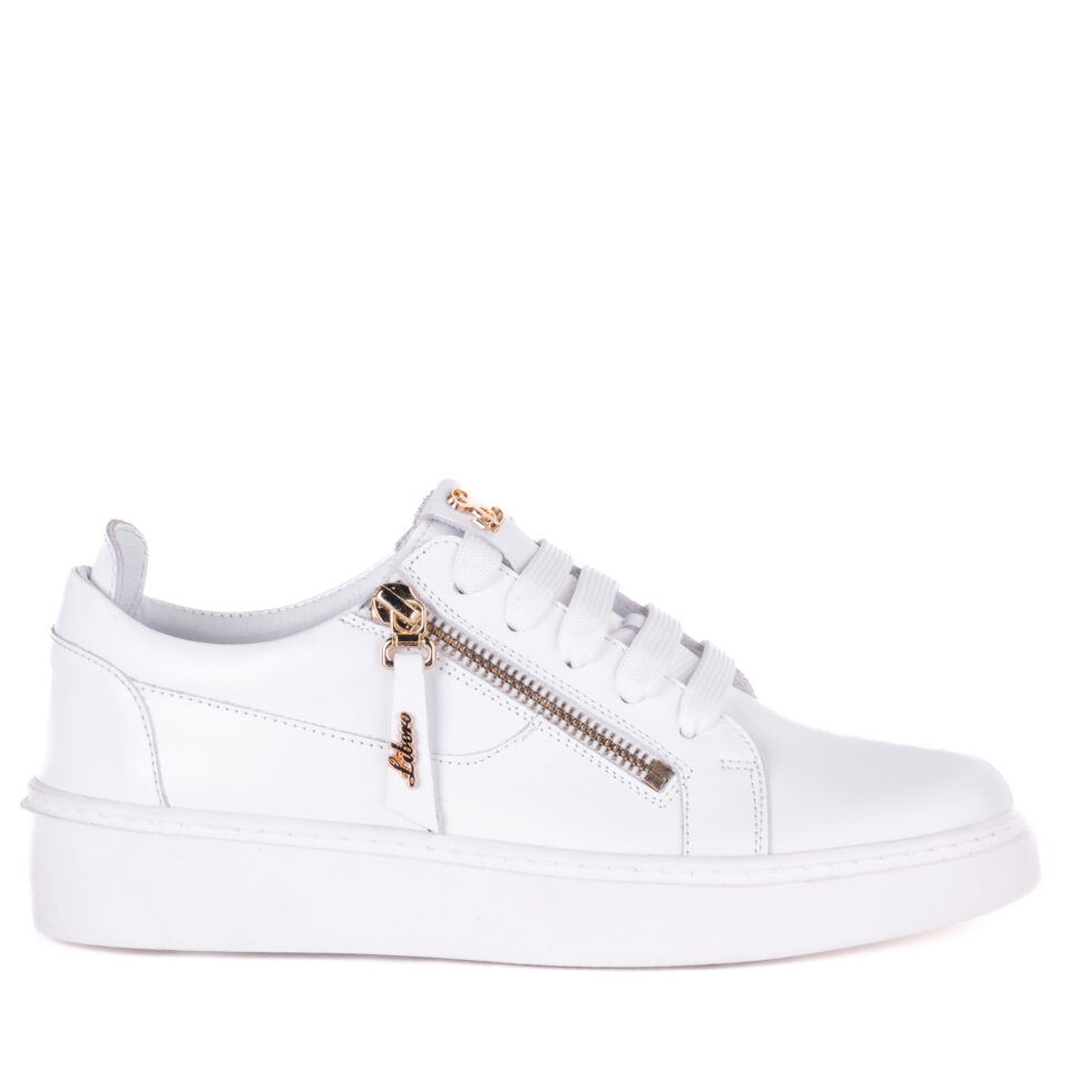 Białe sneakersy skórzane Libero 5090- 10